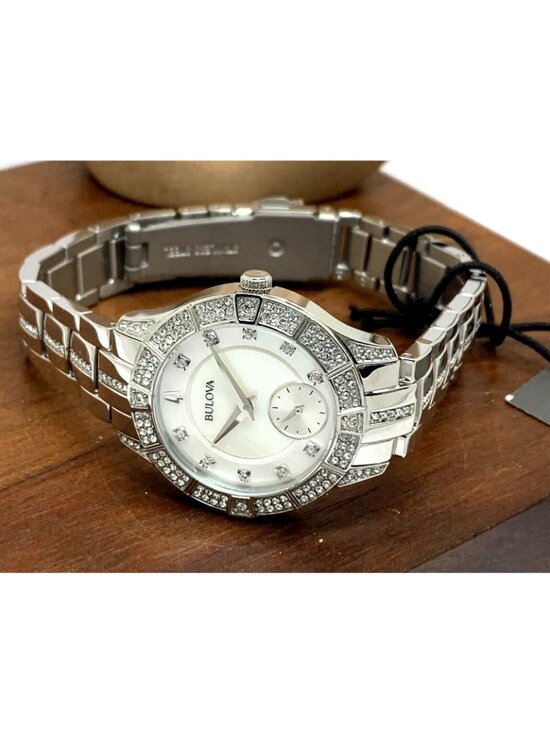 Bulova Women\'s Watch 96L291 Quartz White Mother of Pearl Dial Crystal Accent main image 12